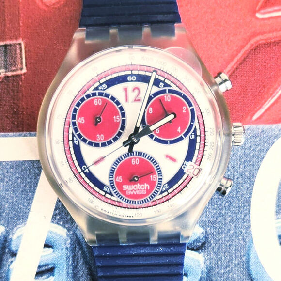 Swatch SEA PORT SCK402 1995 Chronograph watch with date indicator New old stock - Picture 1 of 7